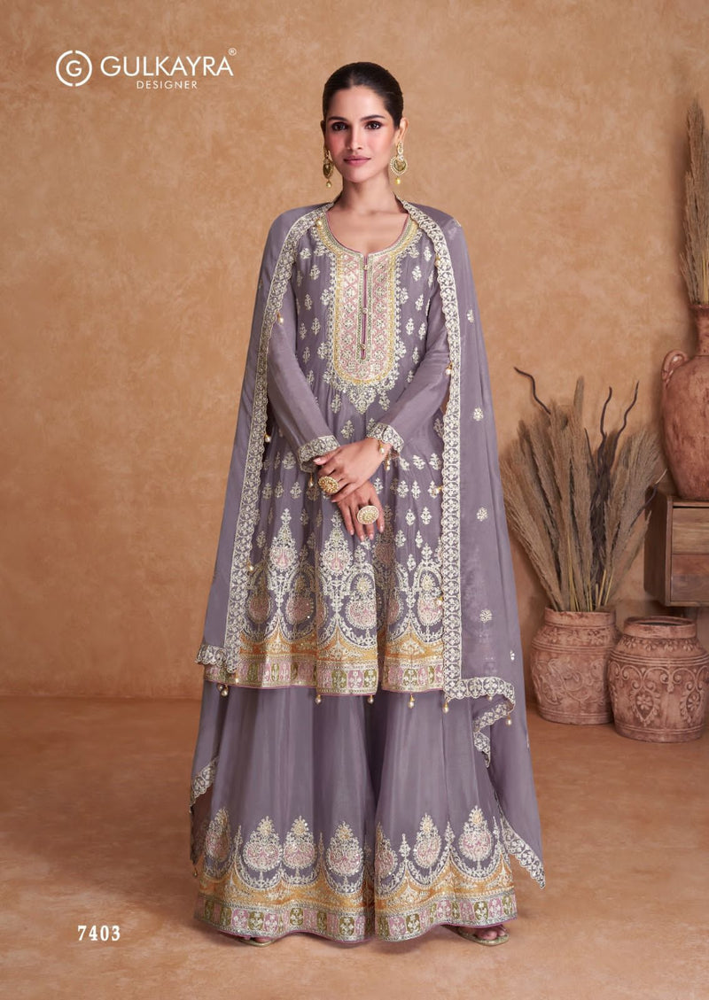 Gulkayra Designer Flory Real Chinon Salwar Suits