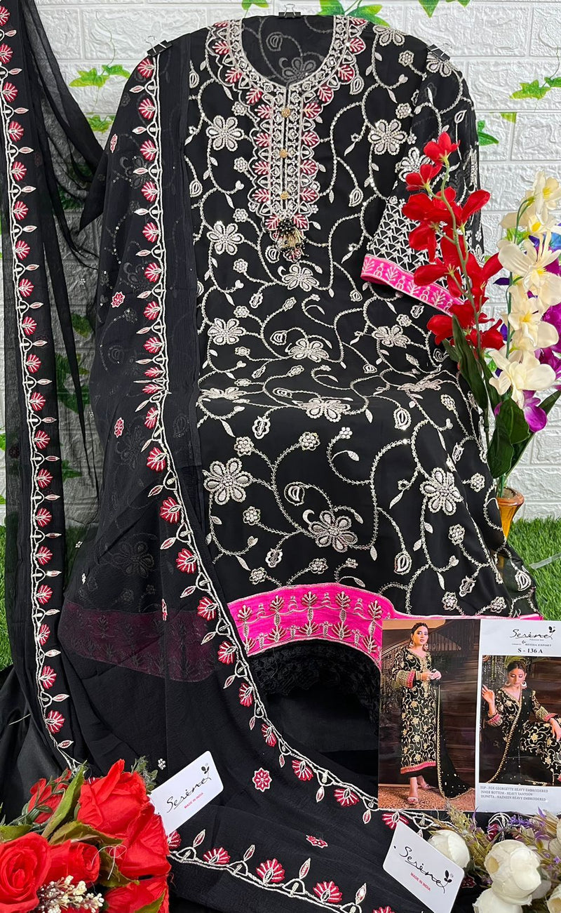 Serine S 136 A Fox Georgette Embroidered Salwar Suit