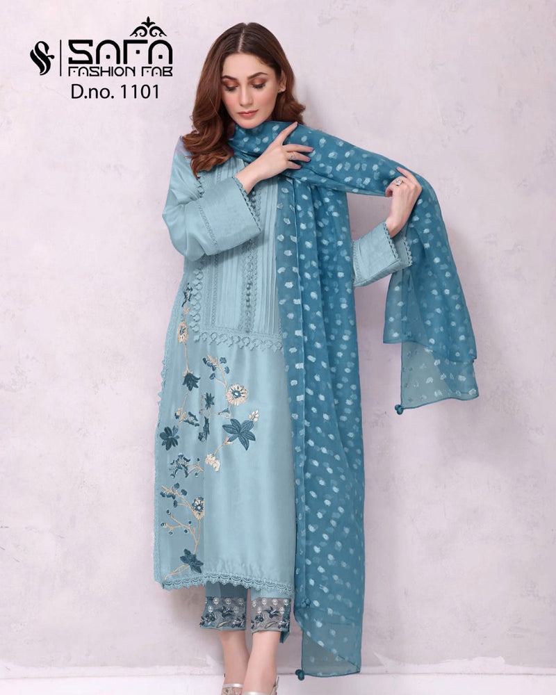 Safa Fashion Fab Dn 1101 Heavy Georgette Embroidered Pret Collection