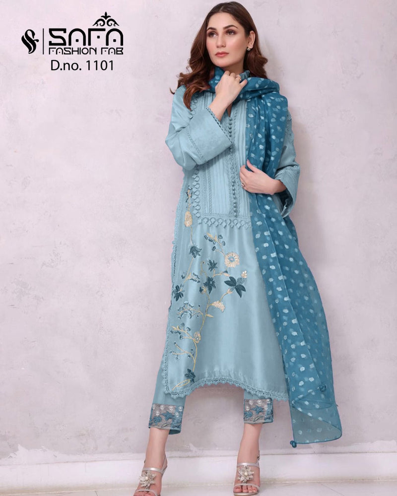 Safa Fashion Fab Dn 1101 Heavy Georgette Embroidered Pret Collection