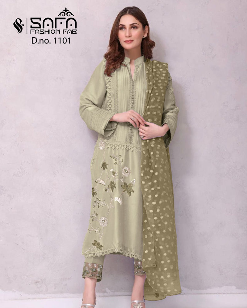 Safa Fashion Fab Dn 1101 Heavy Georgette Embroidered Pret Collection
