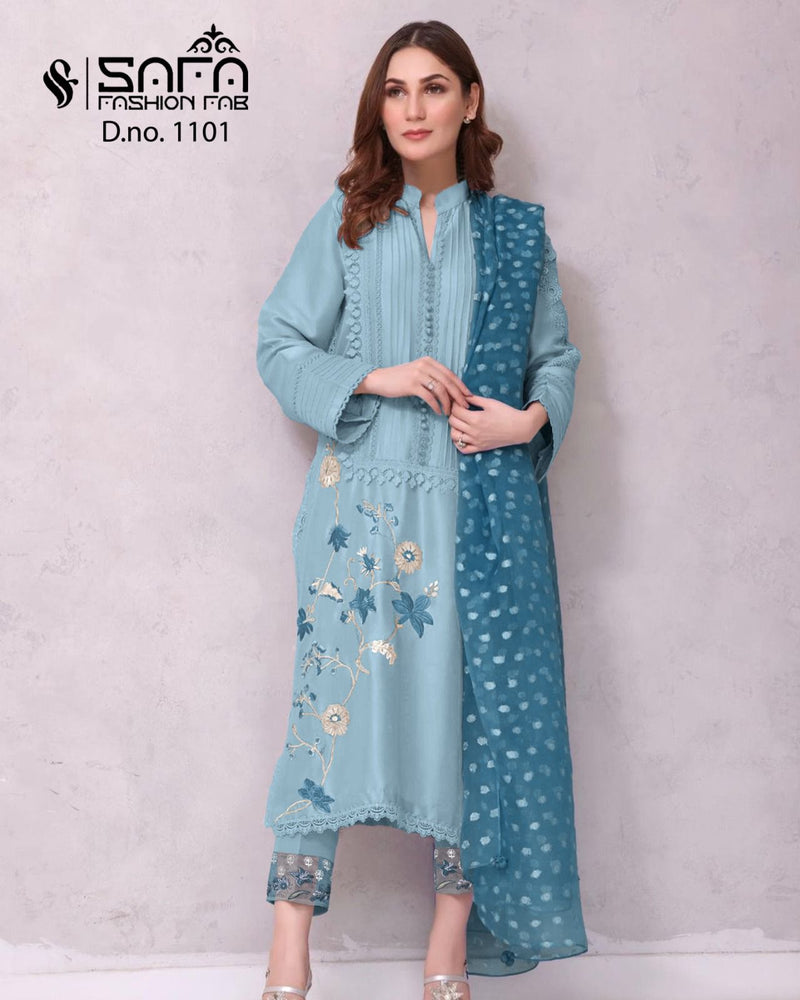 Safa Fashion Fab Dn 1101 Heavy Georgette Embroidered Pret Collection