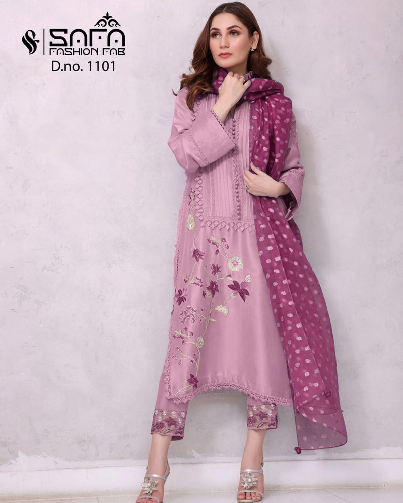 Safa Fashion Fab Dn 1101 Heavy Georgette Embroidered Pret Collection