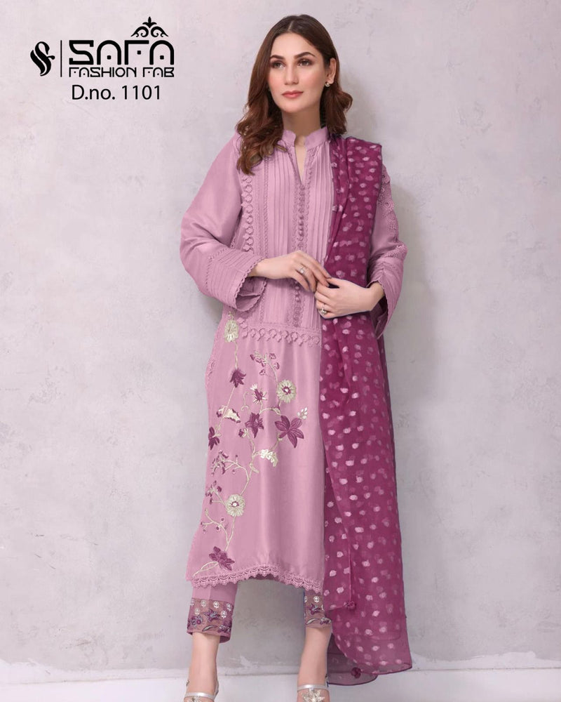 Safa Fashion Fab Dn 1101 Heavy Georgette Embroidered Pret Collection