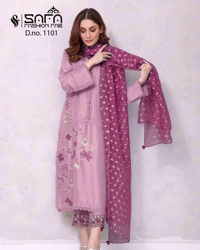 Safa Fashion Fab Dn 1101 Heavy Georgette Embroidered Pret Collection