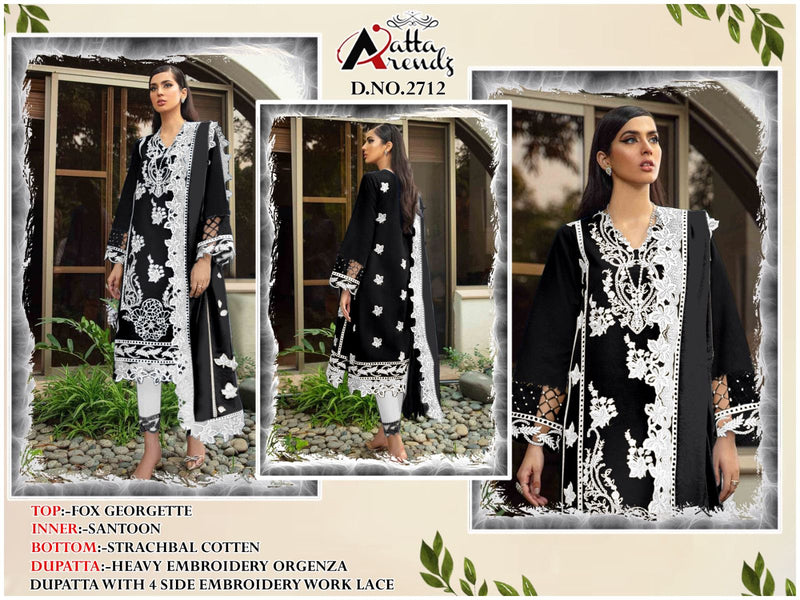 Atta Trendz Dno 2712 Pure Georgette Embroided Pret Collection