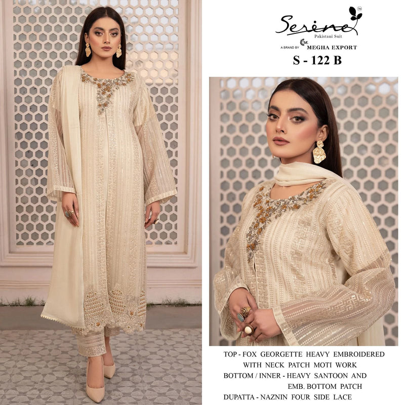 Serine S 122 Ab Fox Georgette Embroidered Salwar Suits