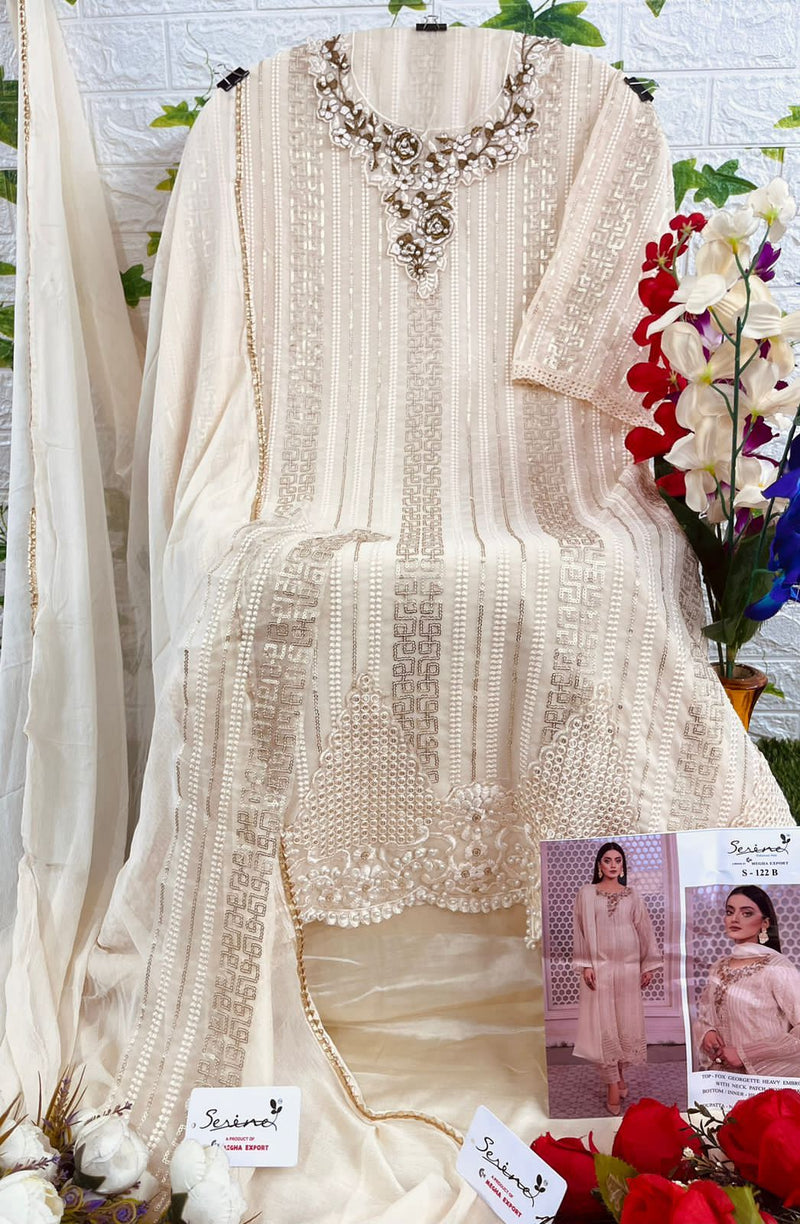 Serine S 122 Ab Fox Georgette Embroidered Salwar Suits