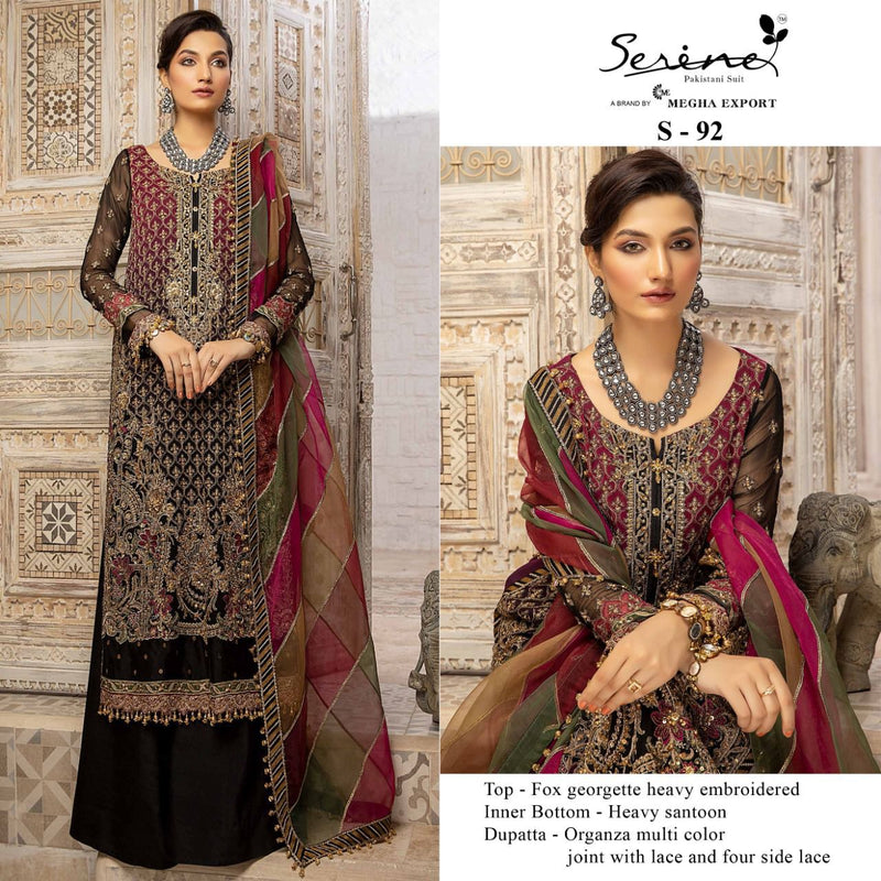 Serine S 92 Fox Georgette Embroidered Salwar Suits