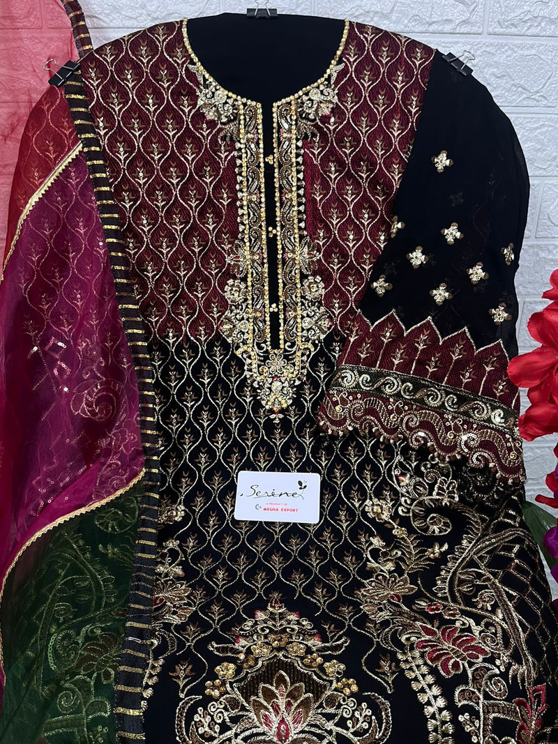 Serine S 92 Fox Georgette Embroidered Salwar Suits