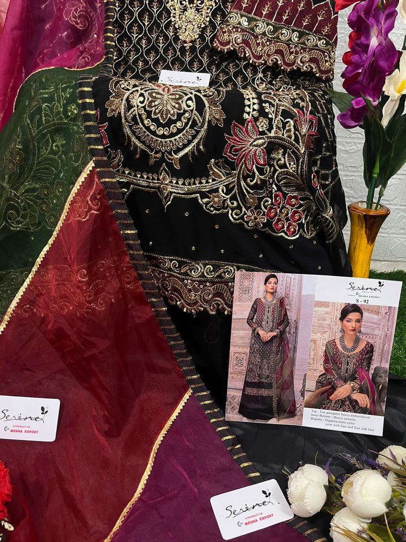 Serine S 92 Fox Georgette Embroidered Salwar Suits