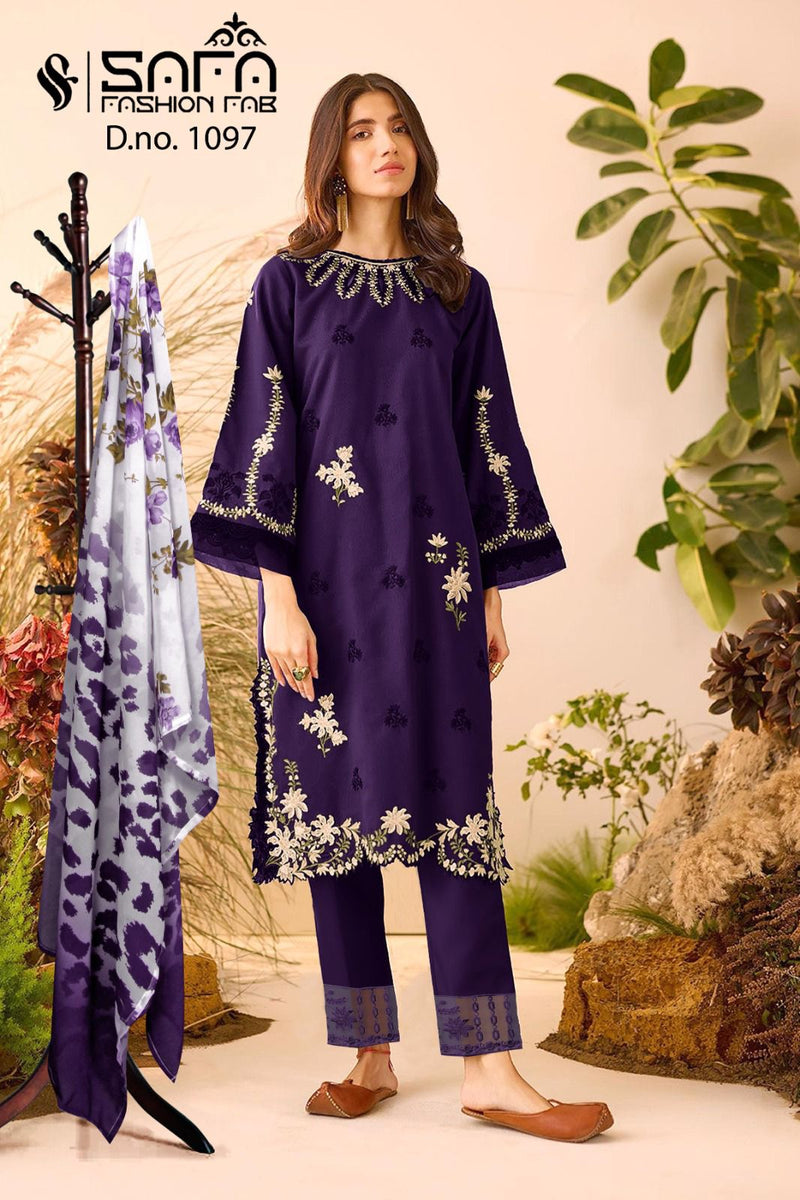 Safa Fashion Fab Dno 1097 Heavy Georgette Embroidered Pret Collecton