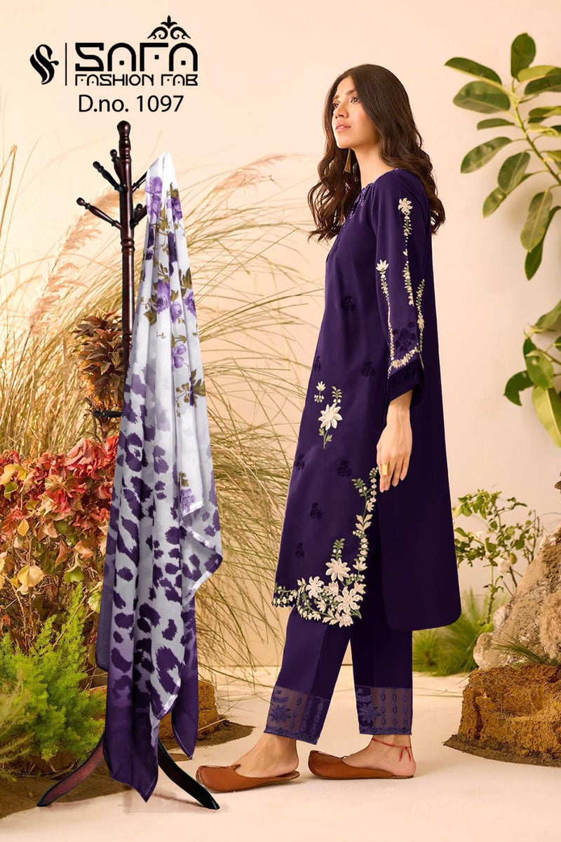 Safa Fashion Fab Dno 1097 Heavy Georgette Embroidered Pret Collecton