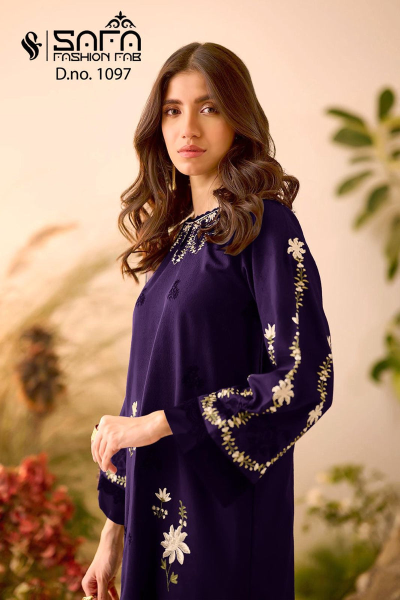 Safa Fashion Fab Dno 1097 Heavy Georgette Embroidered Pret Collecton