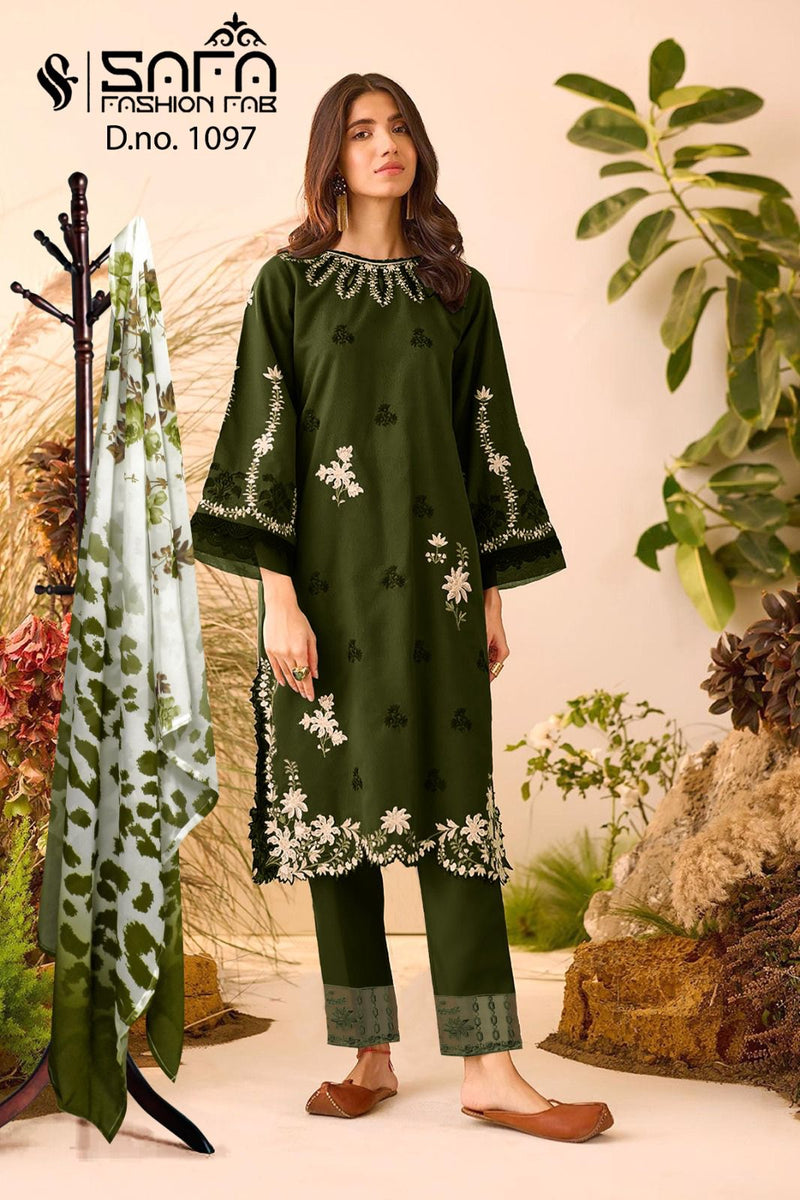 Safa Fashion Fab Dno 1097 Heavy Georgette Embroidered Pret Collecton