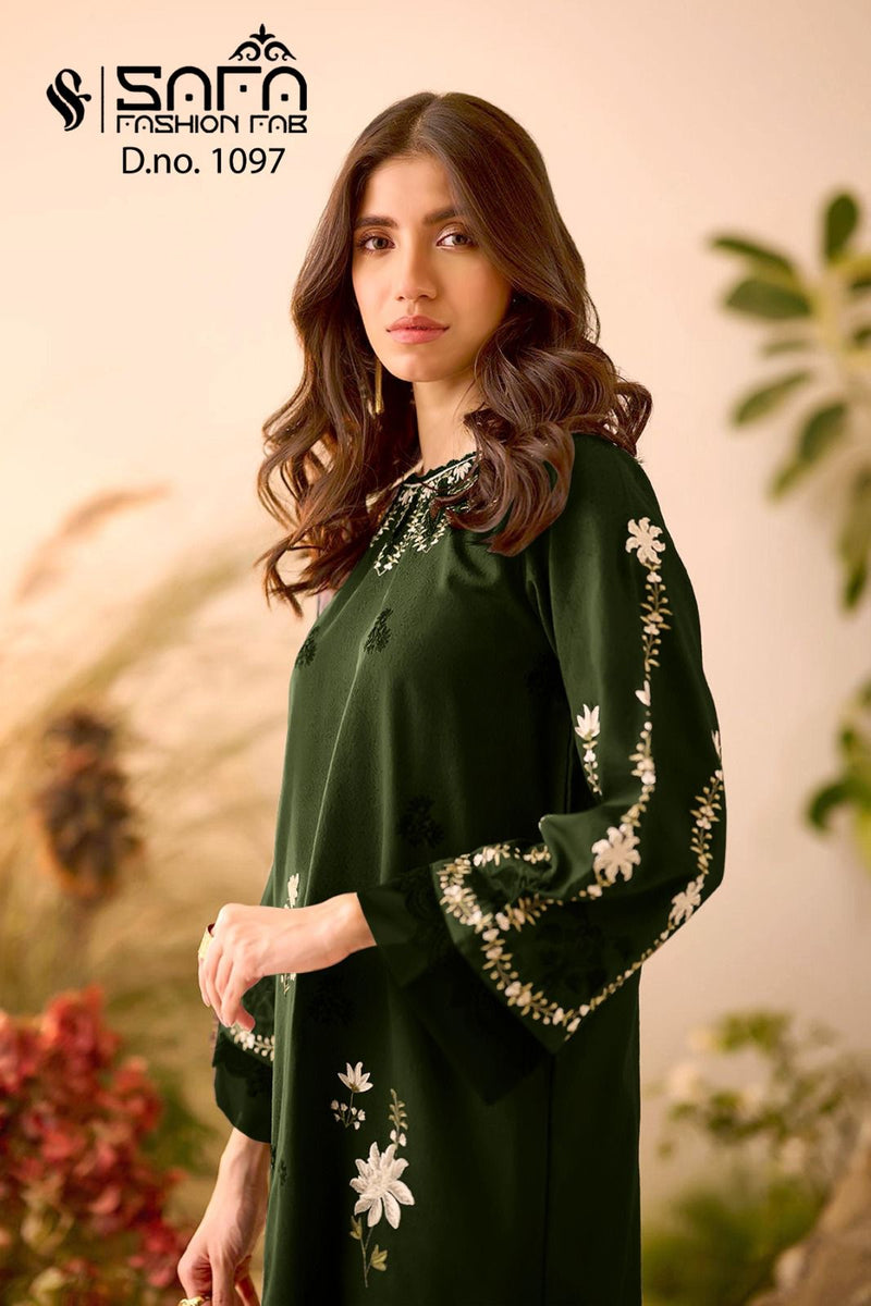 Safa Fashion Fab Dno 1097 Heavy Georgette Embroidered Pret Collecton