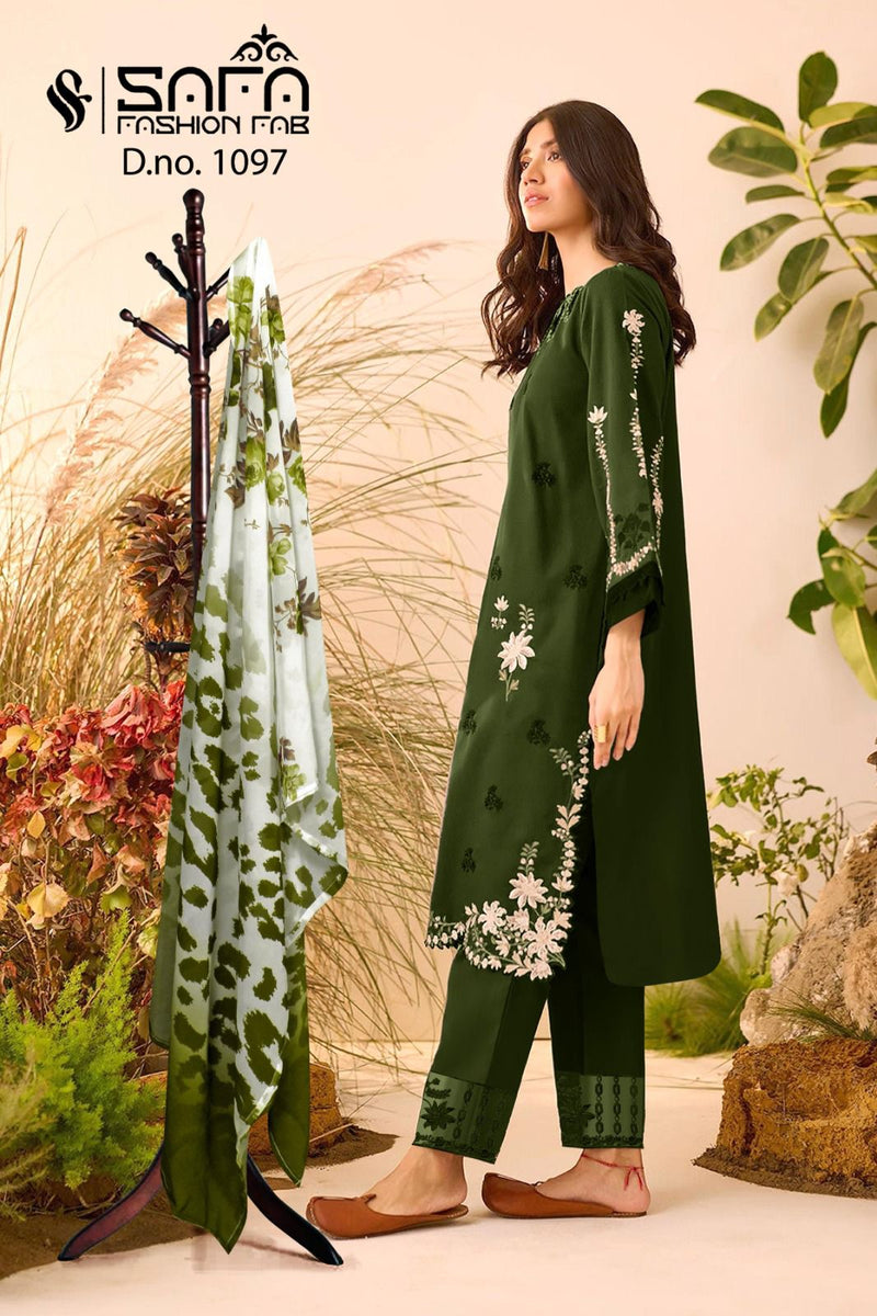 Safa Fashion Fab Dno 1097 Heavy Georgette Embroidered Pret Collecton