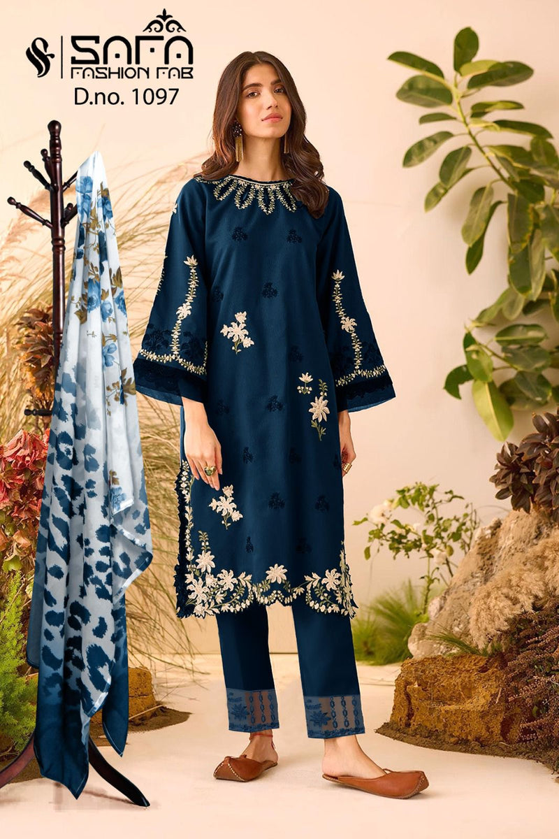 Safa Fashion Fab Dno 1097 Heavy Georgette Embroidered Pret Collecton