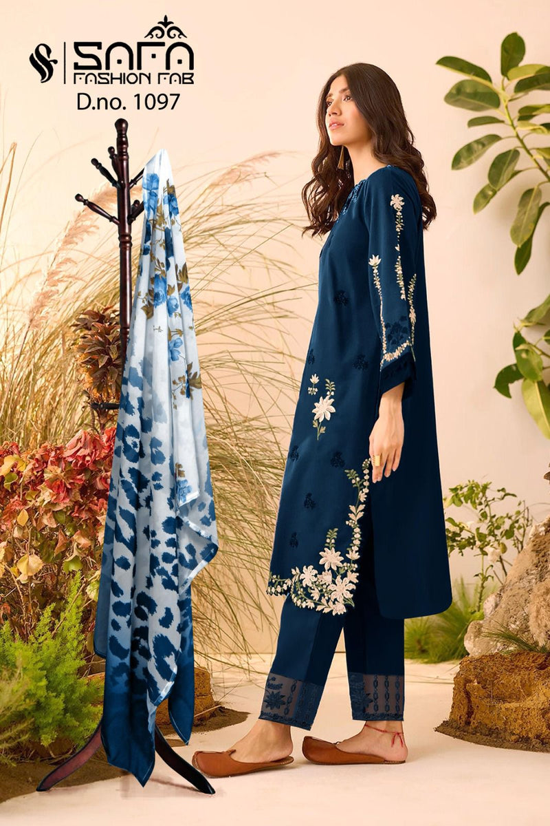Safa Fashion Fab Dno 1097 Heavy Georgette Embroidered Pret Collecton