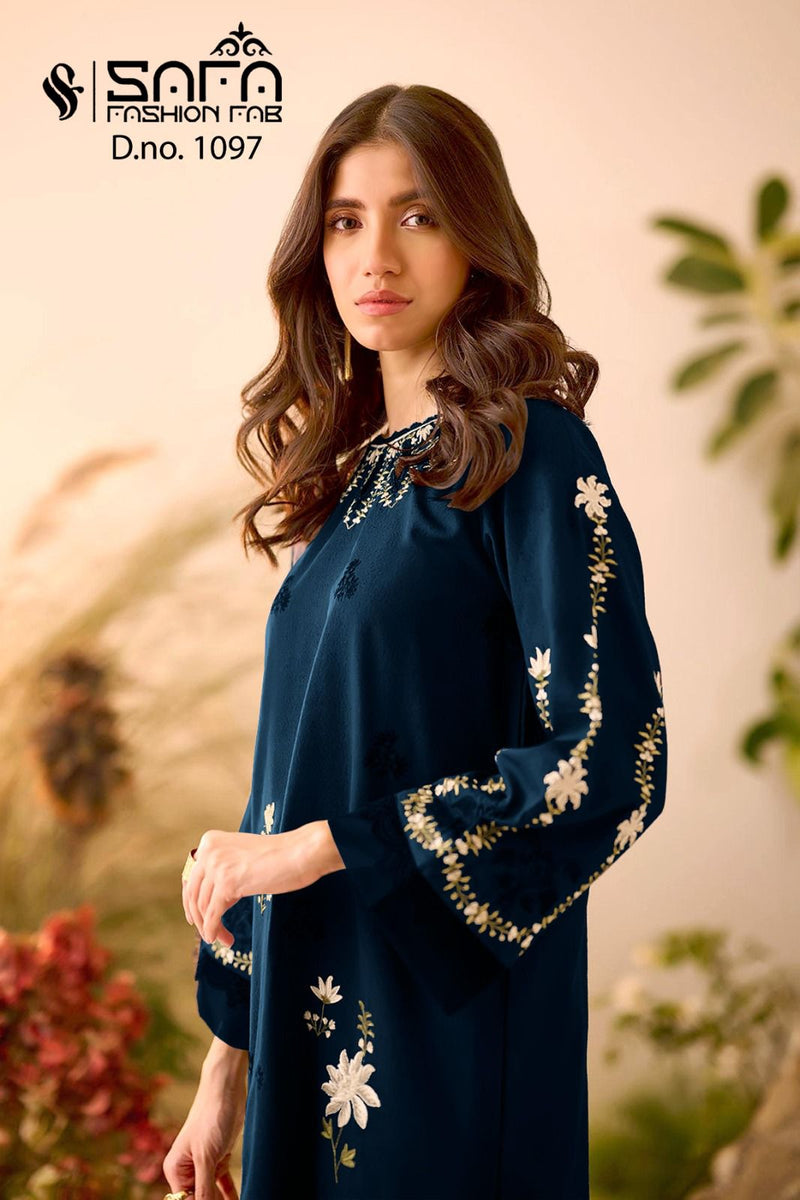 Safa Fashion Fab Dno 1097 Heavy Georgette Embroidered Pret Collecton
