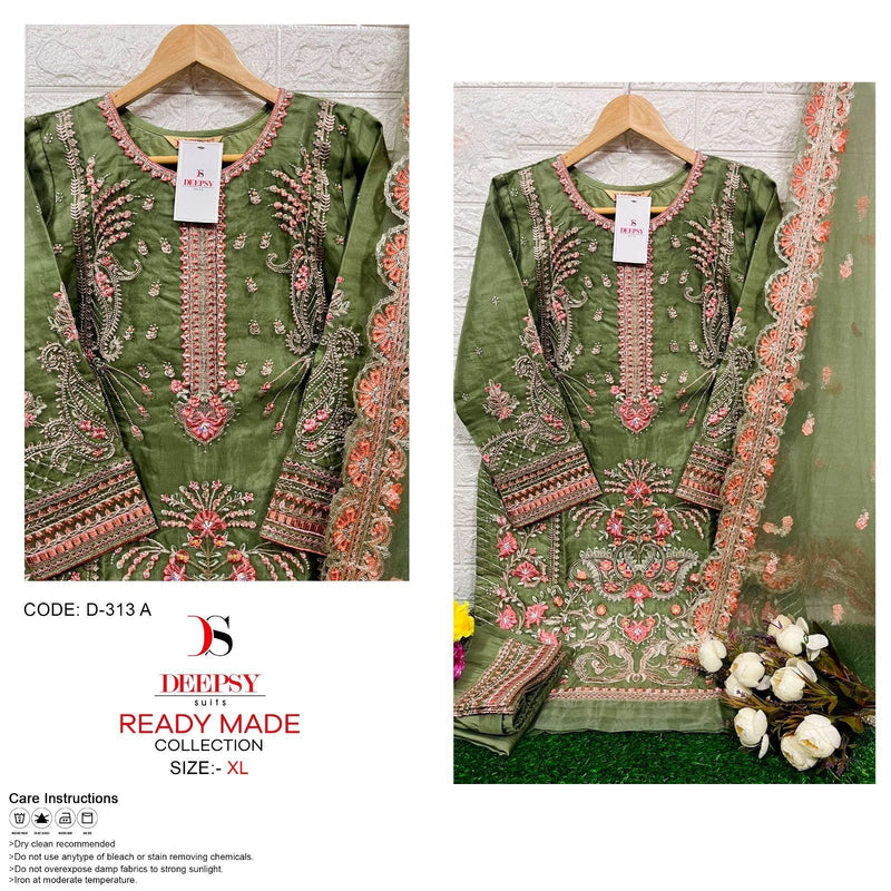 Deepsy Suits D 313 Abcd Pure Orgnaza Embroidery Pret Collecton