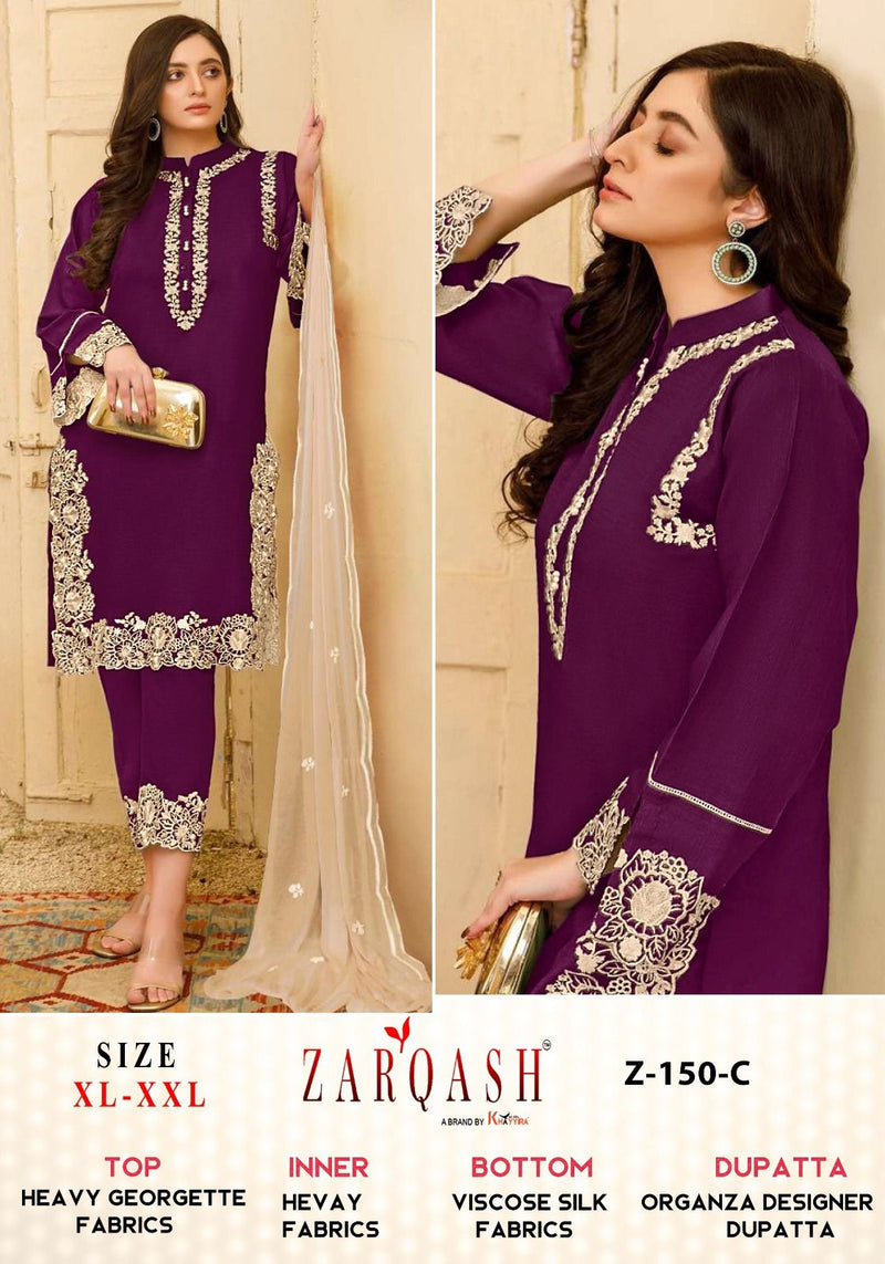 Zarqash Z 150 Heavy Georgette Embrodry Pret Collection