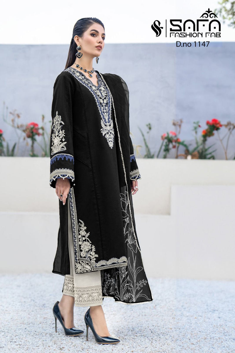 Safa Fashion Fab Dno 1147 Heavy Georgette Embroidered Pret Collection