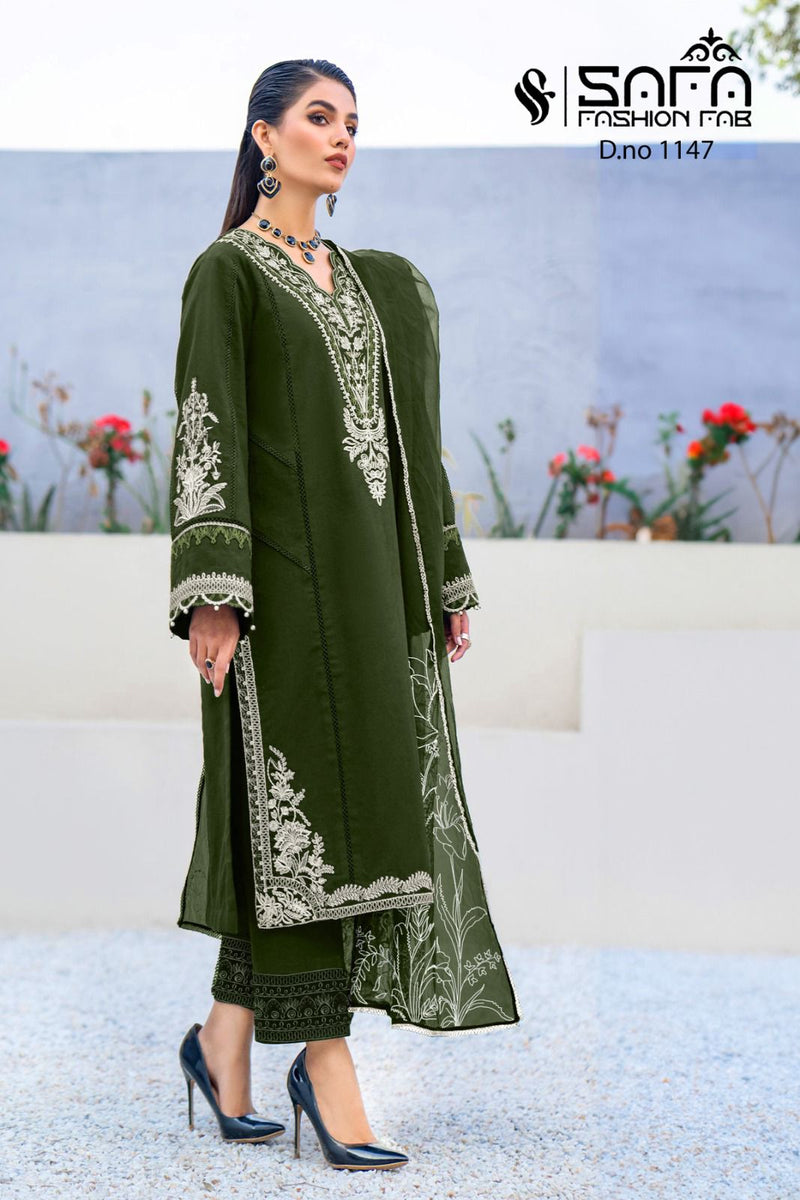 Safa Fashion Fab Dno 1147 Heavy Georgette Embroidered Pret Collection