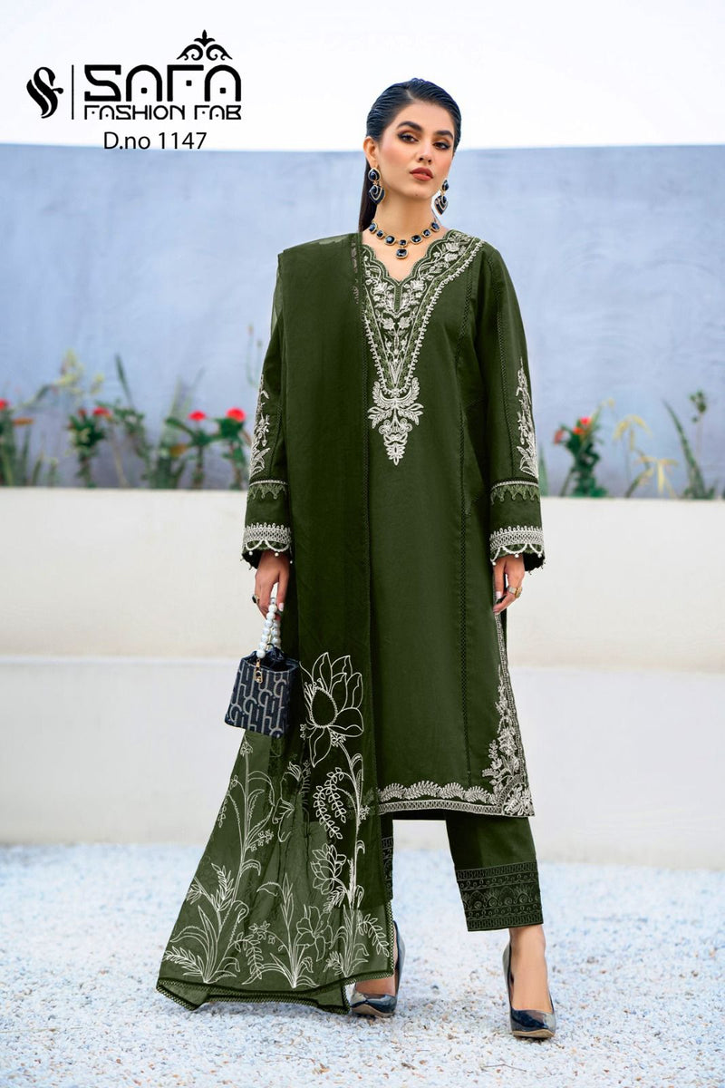 Safa Fashion Fab Dno 1147 Heavy Georgette Embroidered Pret Collection