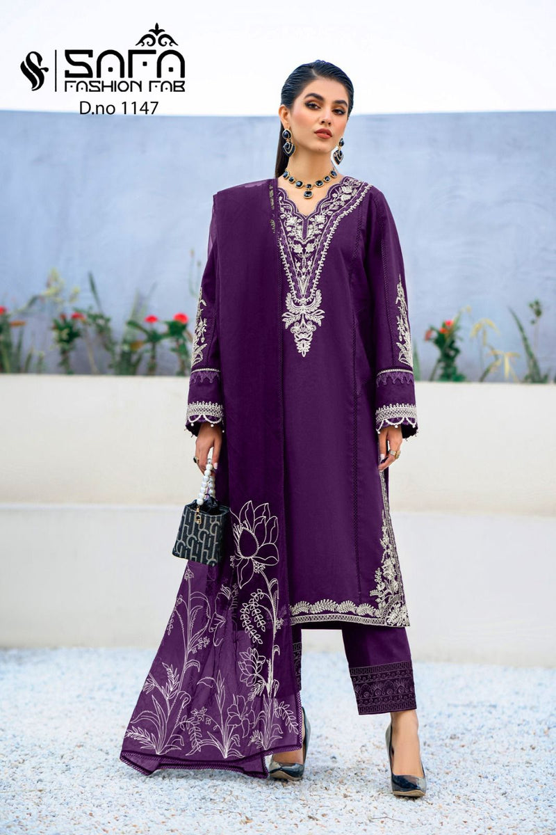 Safa Fashion Fab Dno 1147 Heavy Georgette Embroidered Pret Collection