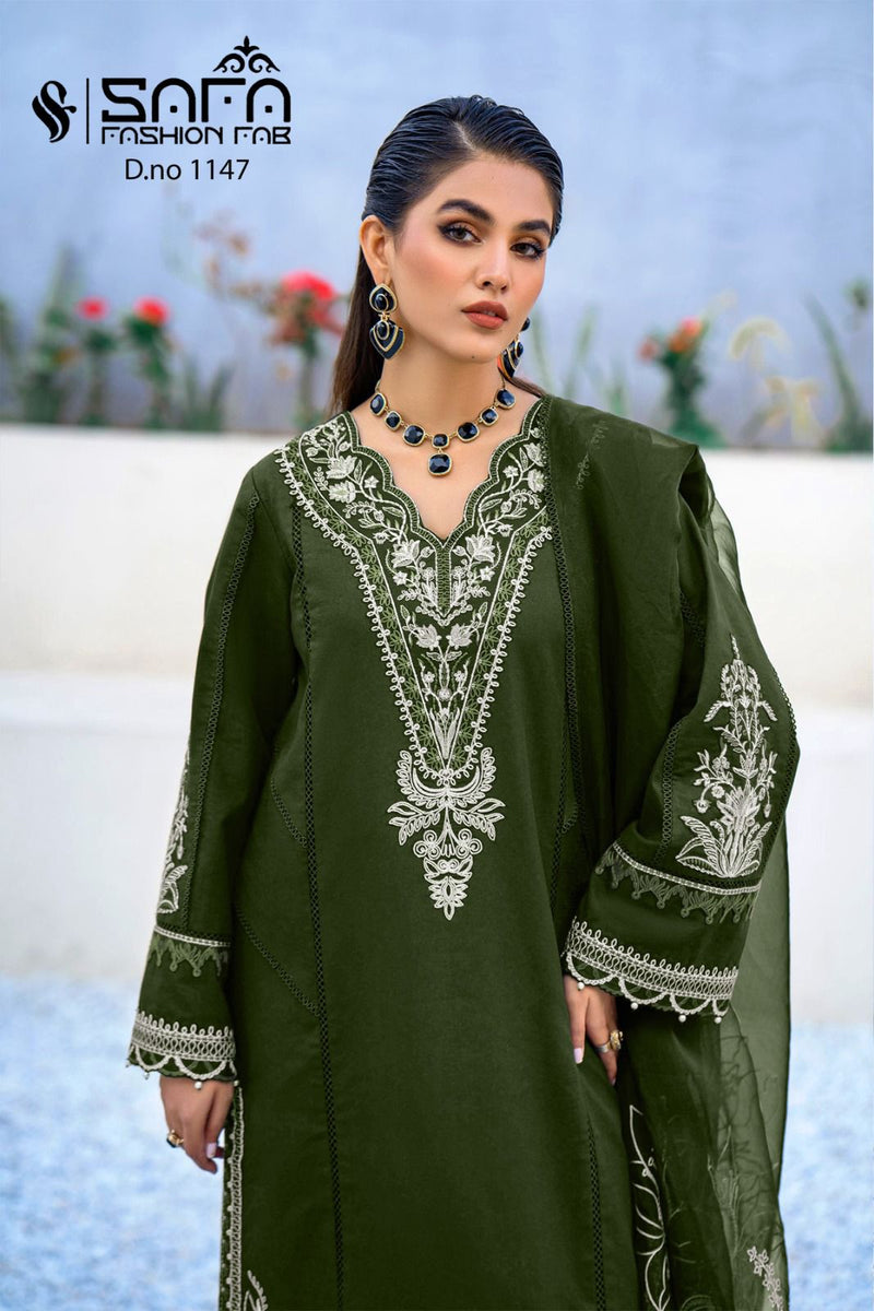 Safa Fashion Fab Dno 1147 Heavy Georgette Embroidered Pret Collection