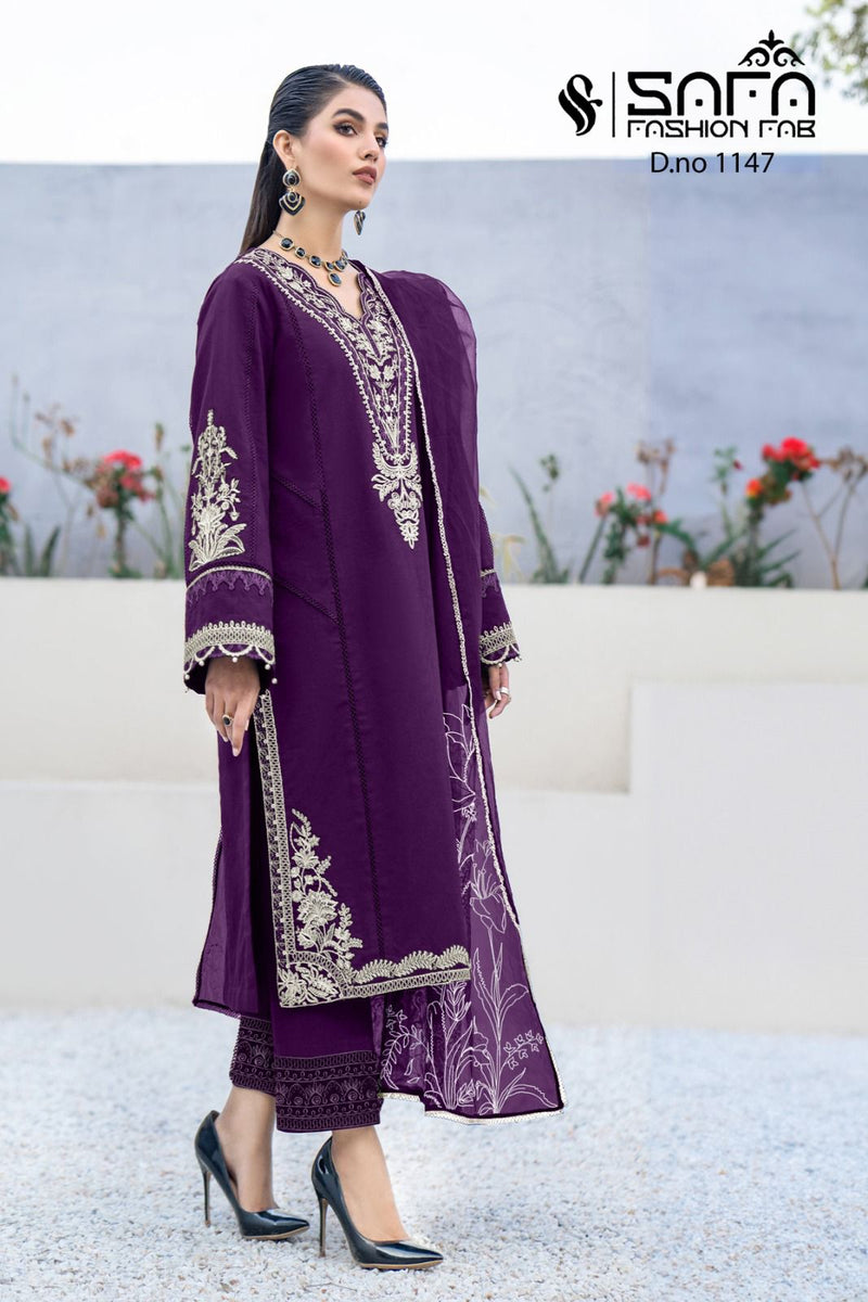 Safa Fashion Fab Dno 1147 Heavy Georgette Embroidered Pret Collection