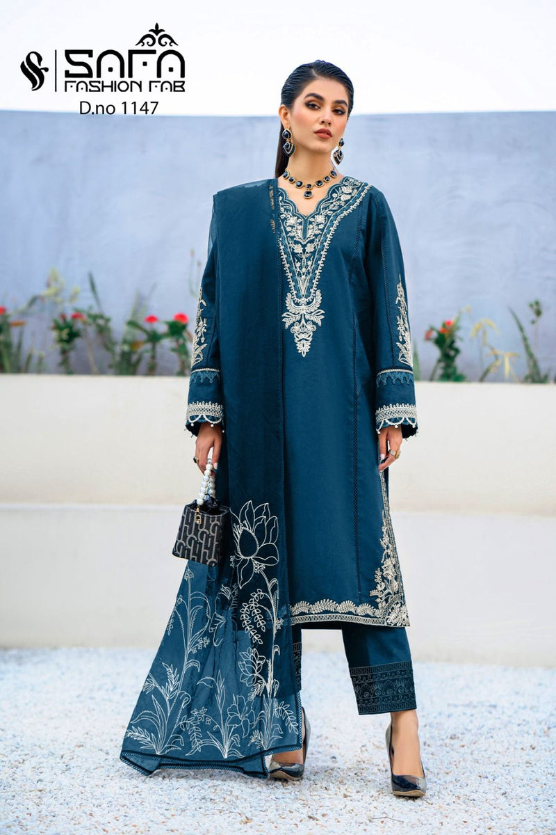 Safa Fashion Fab Dno 1147 Heavy Georgette Embroidered Pret Collection