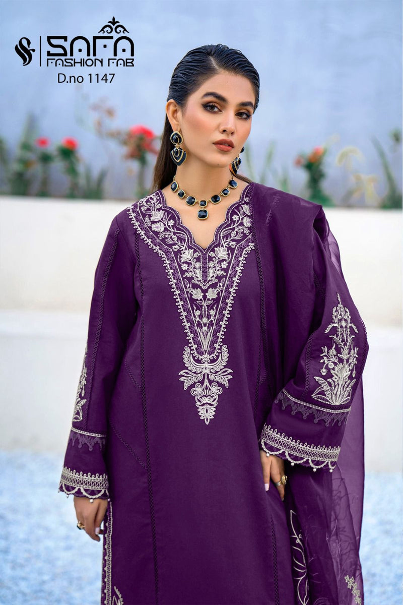 Safa Fashion Fab Dno 1147 Heavy Georgette Embroidered Pret Collection