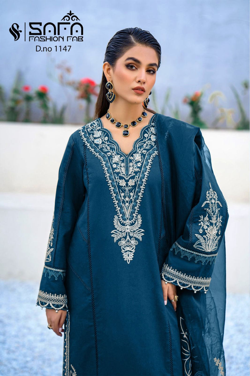 Safa Fashion Fab Dno 1147 Heavy Georgette Embroidered Pret Collection