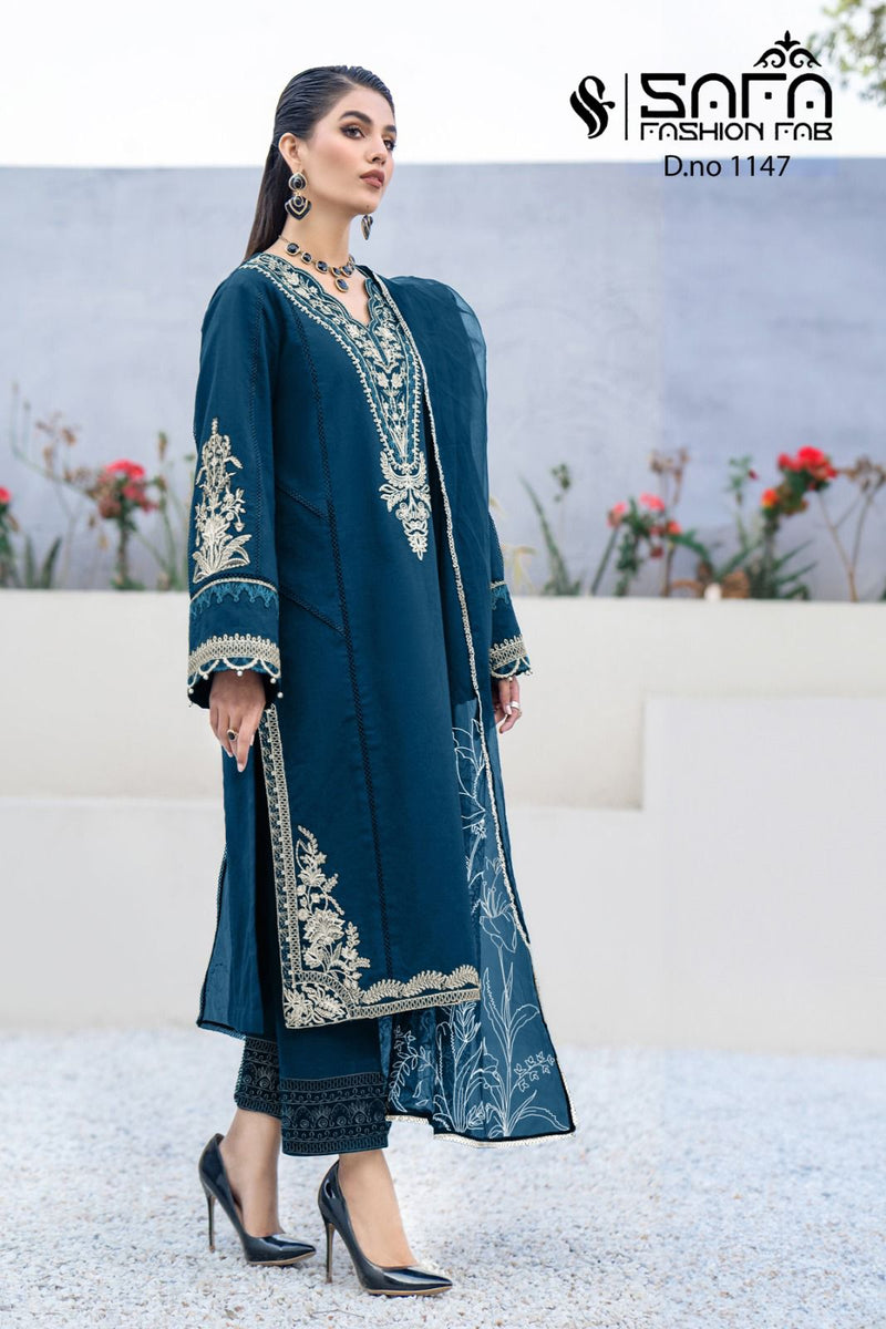 Safa Fashion Fab Dno 1147 Heavy Georgette Embroidered Pret Collection