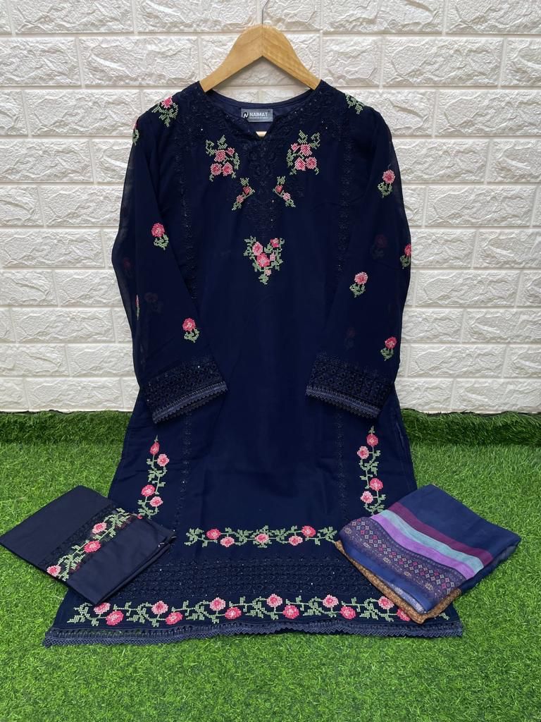 Naimat Fashion Studio Nfs 1067 Georgette Embroidery Pret Collection