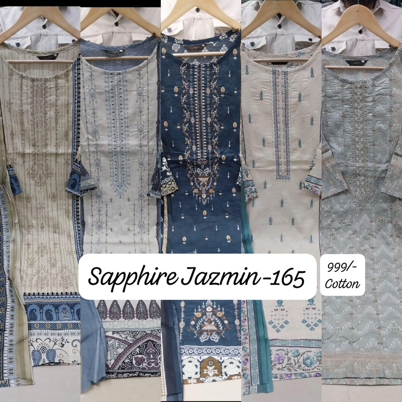 Sapphire Jazmin Vol 165 Lawn Cotton Embroidered Work Pakistani Pret Kurti