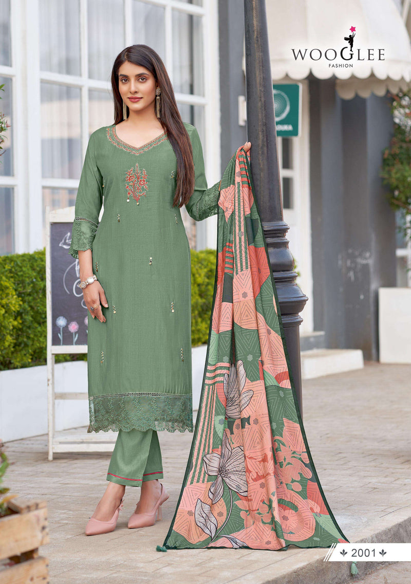 Wooglee Ehsaas Viscose Muslin Fancy Designer Wear Kurti