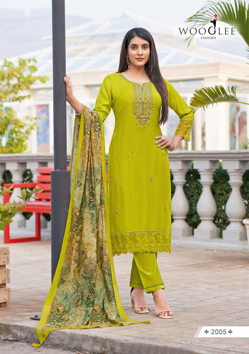 Wooglee Ehsaas Viscose Muslin Fancy Designer Wear Kurti