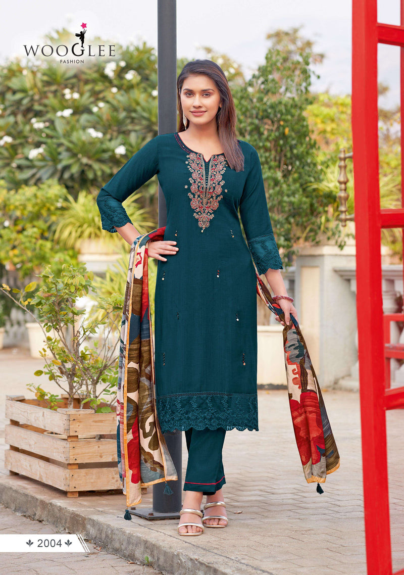 Wooglee Ehsaas Viscose Muslin Fancy Designer Wear Kurti