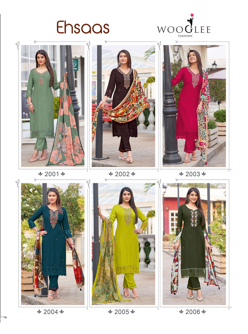 Wooglee Ehsaas Viscose Muslin Fancy Designer Wear Kurti