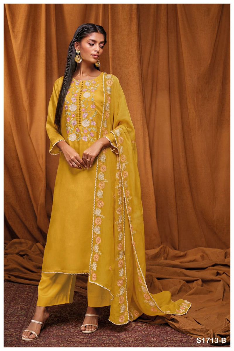 Ganga Yahvi 1713 Bemberg Silk Embroidery Salwar Suits