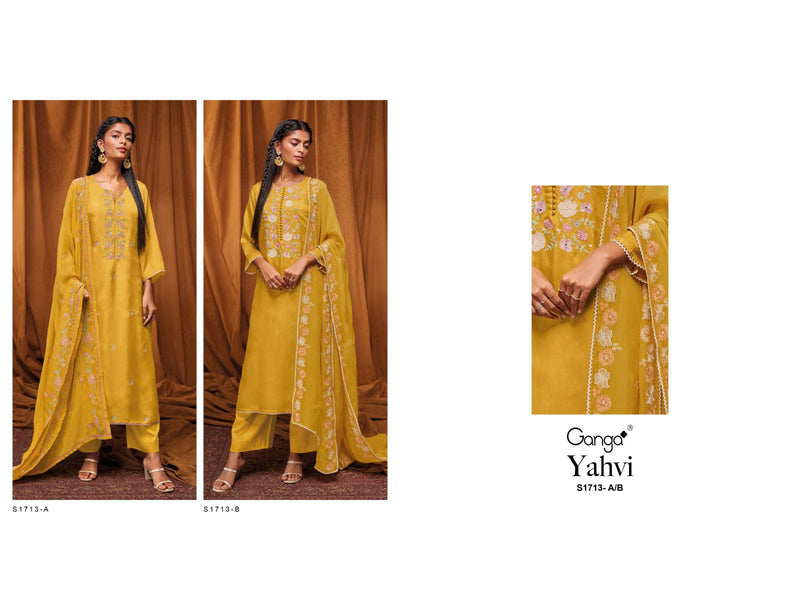 Ganga Yahvi 1713 Bemberg Silk Embroidery Salwar Suits