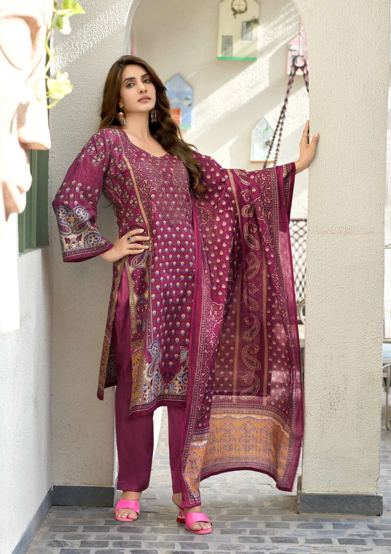 Yashika Trends Nayra A Digital Cotton Printed With Embroidery Salwar Suit