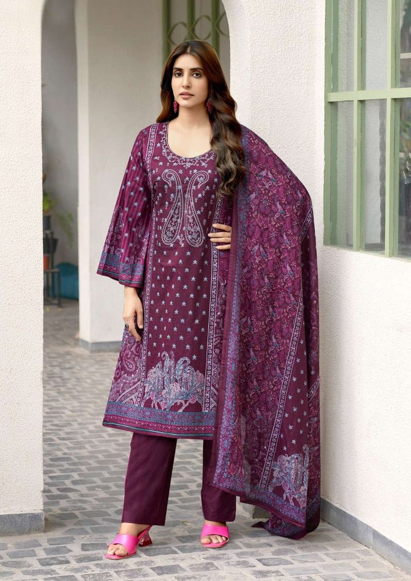 Yashika Trends Nayra A Digital Cotton Printed With Embroidery Salwar Suit