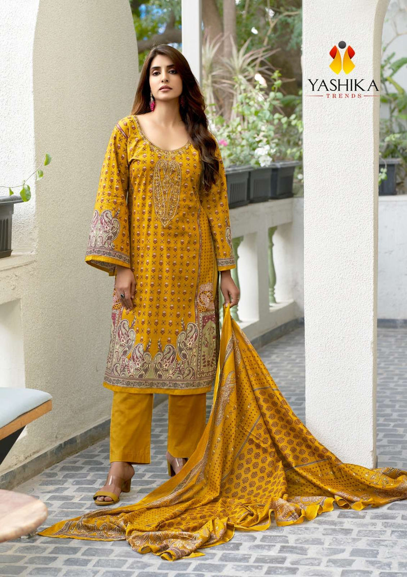Yashika Trends Nayra A Digital Cotton Printed With Embroidery Salwar Suit