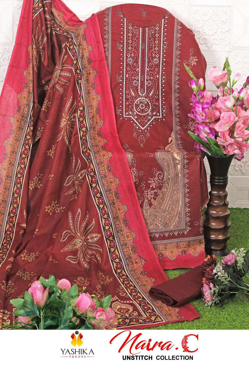 Yashika Trends Nayra C Heavy Cotton Printed With Neckwork Salwar Suit