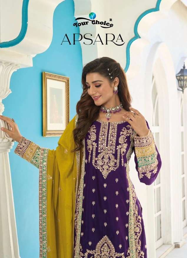 Your Choice Apsara Pure Chinon Heavy Embroidered Pakistani Suit