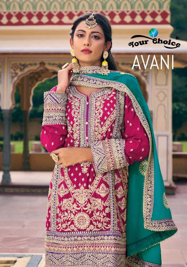 Your Choice Avani Chinon Modern Pakistani Fancy Designer Salwar Kameez